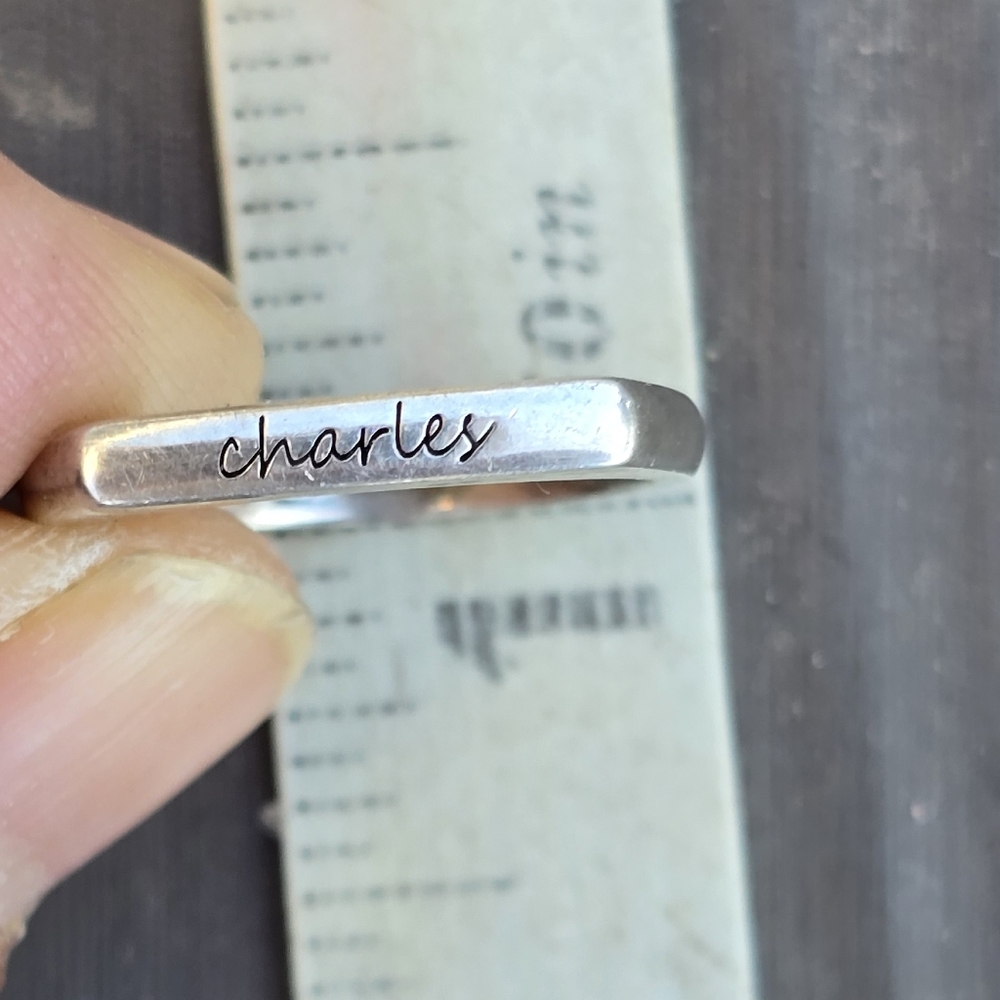 Sterling Silver 925 "Charles" Script Personalized… - image 3